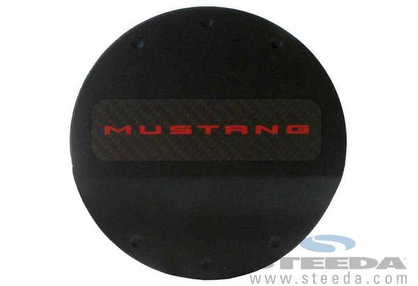 Red Logo Fuel Door - Black